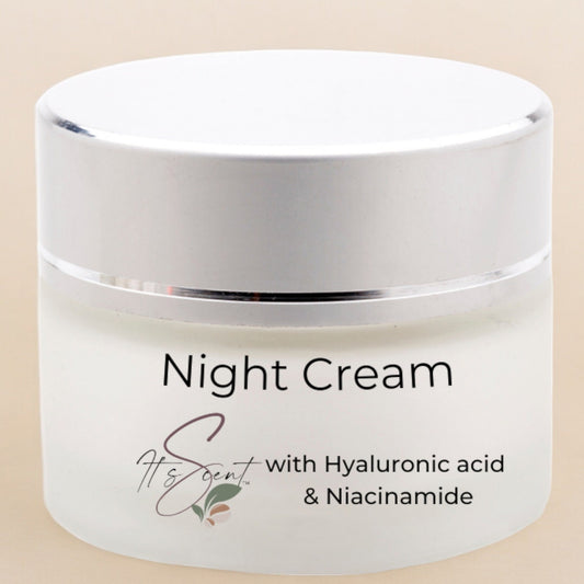 Night Cream with Hyaluronic acid and retinol. Intensive anti ageing